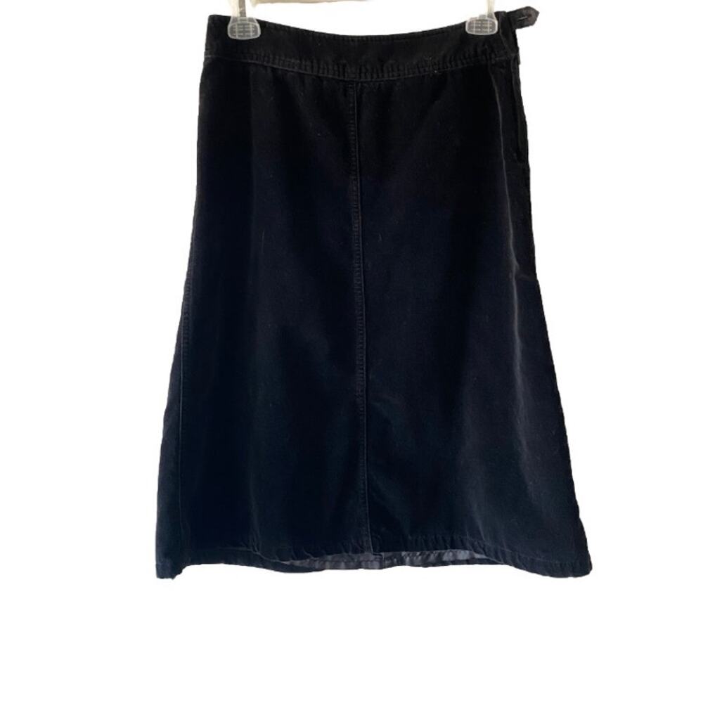 Vintage H&M Black Velvet Midi Skirt- Size 4